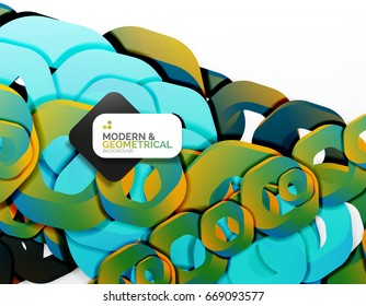 Fondo geométrico abstracto, formas de cadena de corte o hexágonos en blanco. Ilustración del vector