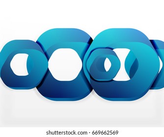 Fondo geométrico abstracto, formas de cadena de corte o hexágonos en blanco. Ilustración del vector