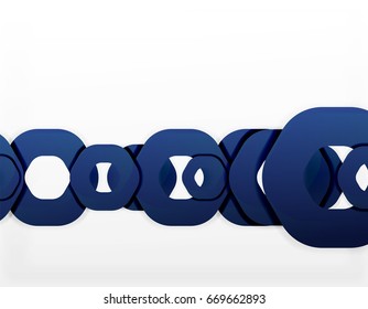 Fondo geométrico abstracto, formas de cadena de corte o hexágonos en blanco. Ilustración del vector