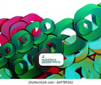 Fondo geométrico abstracto, formas de cadena de corte o hexágonos en blanco. Ilustración del vector