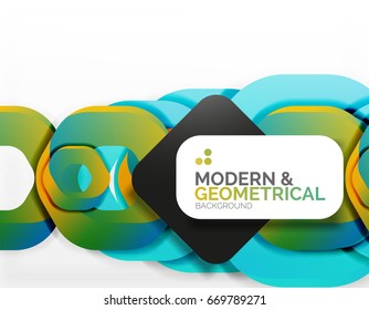 Geometric abstract background, cut chain shapes or hexagons on white. Vector illustration