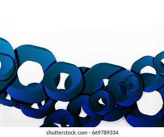 Fondo geométrico abstracto, formas de cadena de corte o hexágonos en blanco. Ilustración del vector