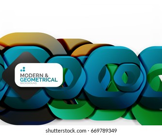 Fondo geométrico abstracto, formas de cadena de corte o hexágonos en blanco. Ilustración del vector