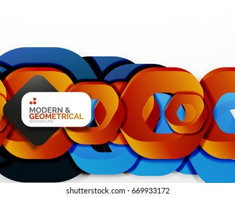 Fondo geométrico abstracto, formas de cadena de corte o hexágonos en blanco. Ilustración del vector