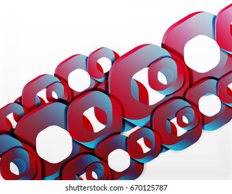 Geometrischer abstrakter Hintergrund, Schnittkettenformen oder Hexagons auf Weiß. Vektorgrafik