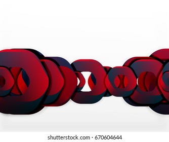 Fundo geométrico abstrato, corta formas de cadeia ou hexágonos em branco. Ilustração vetorial