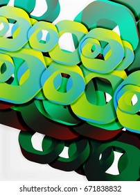 Fondo geométrico abstracto, formas de cadena de corte o hexágonos en blanco. Ilustración del vector