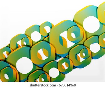Fondo geométrico abstracto, formas de cadena de corte o hexágonos en blanco. Ilustración del vector