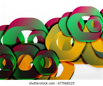 Fondo geométrico abstracto, formas de cadena de corte o hexágonos en blanco. Ilustración del vector