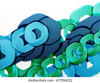 Fondo geométrico abstracto, formas de cadena de corte o hexágonos en blanco. Ilustración del vector