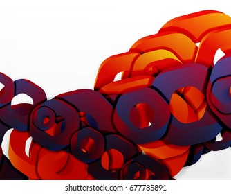 Geometrischer abstrakter Hintergrund, Schnittkettenformen oder Hexagons auf Weiß. Vektorgrafik
