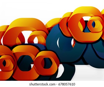 Fondo geométrico abstracto, formas de cadena de corte o hexágonos en blanco. Ilustración del vector