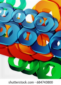 Geometrischer abstrakter Hintergrund, Schnittkettenformen oder Hexagons auf Weiß. Vektorgrafik