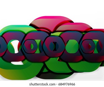 Fondo geométrico abstracto, formas de cadena de corte o hexágonos en blanco. Ilustración del vector