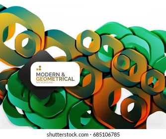 Fondo geométrico abstracto, formas de cadena de corte o hexágonos en blanco. Ilustración del vector