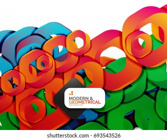 Fondo geométrico abstracto, formas de cadena de corte o hexágonos en blanco. Ilustración del vector