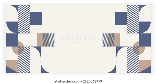 Geometric Abstract Background Design (em inglês). Composição de formas geométricas simples sobre fundo branco metálico.