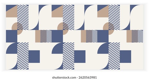 Geometric Abstract Background Design. Composition of simple geometric shapes on a metal white background.