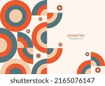 Geometric abstract background. Design elements with circle and semi-circle shapes. Copy space for text. Vector Illustration.