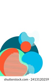 Geometric abstract background. Design of lines and round shapes. Trendy business template for wallpaper, banner, background or landing. Vector illustration