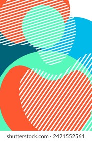 Geometric abstract background. Design of lines and round shapes. Trendy business template for wallpaper, banner, background or landing. Vector illustration