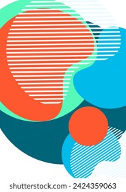 Geometric abstract background. Design of lines and round shapes. Trendy business template for wallpaper, banner, background or landing. Vector illustration