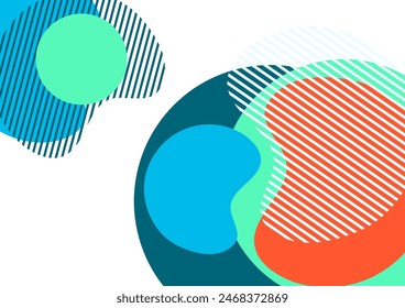 Geometric abstract background. Design of lines and round shapes. Trendy business template for wallpaper, banner, background or landing. Vector illustration
