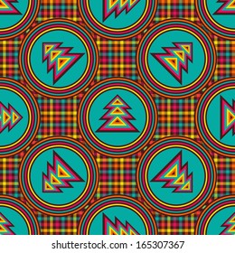Geometric Abstract Background For Design. Seamless Pattern With Christmas Tree