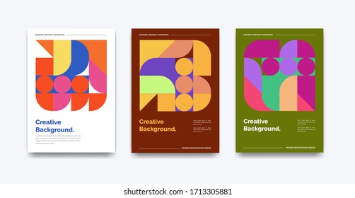 geometric abstract background design set. modern and minimalism design. vector