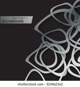 Geometric abstract background with different curve circle shapes. Vector illustration eps10.