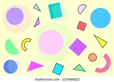 Geometric abstract background with different shapes