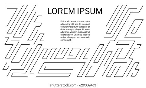Geometric abstract background with different slanted forms of lines. Template for covers, flyers, banners, posters and placards, presentations. Vector illustration.