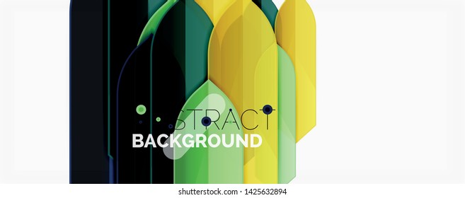 Fundo geométrico abstrato. Composição de formas dinâmicas. Ilustração vetorial