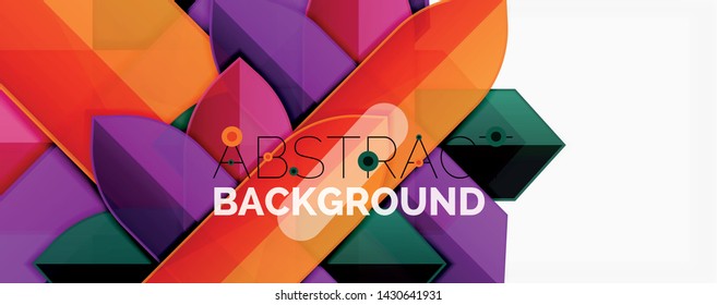 Geometrischer abstrakter Hintergrund. Dynamische Formen-Zusammensetzung. Vektorgrafik