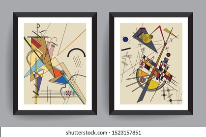 Geometric Abstract Background. Expressionism Art For Wall Graphics, Poster And Painting.