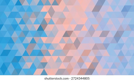 Un fondo abstracto geométrico con una colorida variedad de Formas triangulares en tonos de azul, rosa y gris