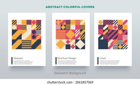 Geometric abstract background. Flat colorful design. 
