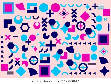 Projeto de mosaico plano de fundo abstrato geométrico com formas de círculo simples