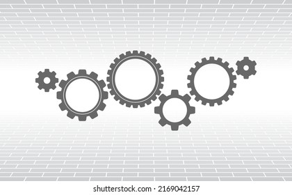 Geometrischer abstrakter Hintergrund mit Zahnradmechaniksymbol