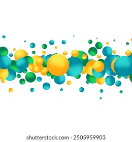 Geometric abstract background glossy balls pattern digital drawing.