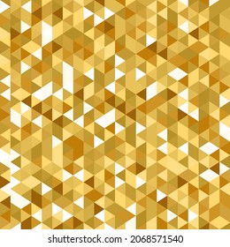 Geometric abstract background of golden elements. Trendy mosaic pattern, gold textured