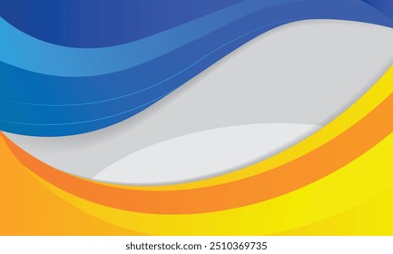 Geometric Abstract Background With Gradient Blue Orange Colors