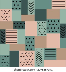 Geometric abstract background in green colors - vector image