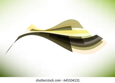 Geometric abstract background, green curve stripes and lines in motion concept. Submission-banner design template the message business card