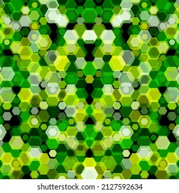Geometric abstract background green hexagonal vector, brochure template design, poster