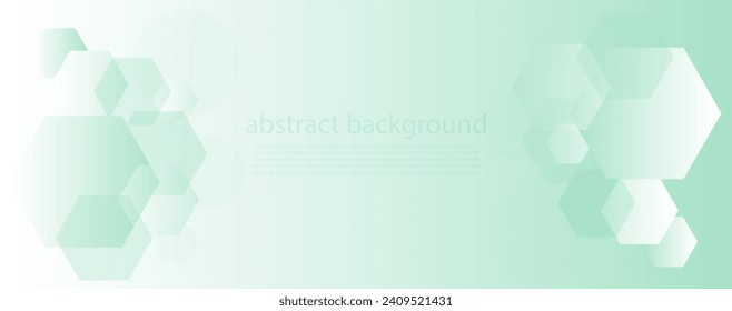 Geometric abstract background with green hexagons. Structure molecule and communication. Science, technology and medical concept. Vector illustration