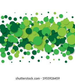Fondo abstracto geométrico de círculos vectoriales verdes con sombra, elemento de diseño