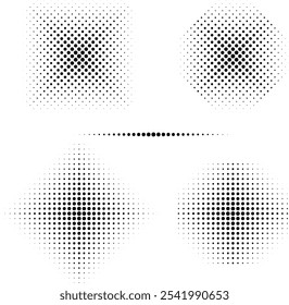 Fondo abstracto geométrico Halftone Transition con círculos, Vector