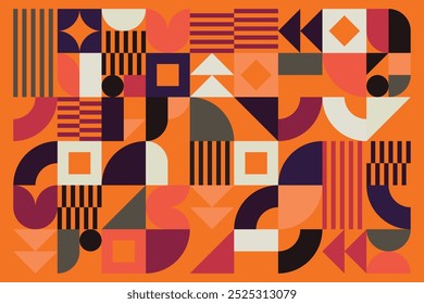 Geometric abstract background Happy Halloween. Vector design.