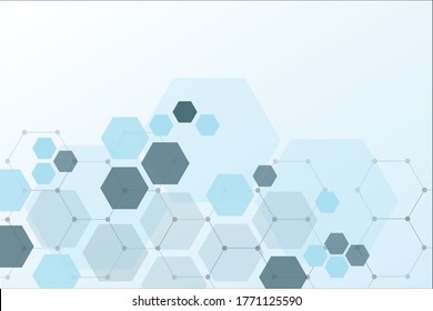 Geometric abstract background with hexagon concept, technology, science and medicine, bright color illustration